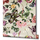 Tapet, non-woven blomstertapet Flora beige, pink