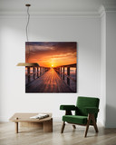 Leinwandbild Plattform am Meer