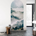 Wallsticker rundbuevægpanel Mystisk tåge i skoven - SpaceFrog Designs - smal