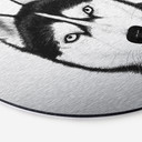 med sølveffekt Siberian husky - Hundeportræt - Korenkova - Rund – print på aluminium