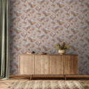Tapet, non-woven blomstertapet Flora beige, brun