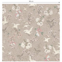 Tapet med mønster Japandi tapet kraner i kirsebærblomstrende beige - Bloomery Decor