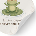 Rundes Wandtattoo mit Frosch - Selbstliebe-Spruch 'Ich atme ruhig' fürs Kinderzimmer