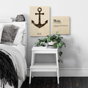 Holzbild Moin mit Anker - Shabby