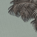 Palmträd tapet mintgrön brun - Icke-vävd tapet tropisk illustrerad retrostil