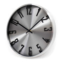 Moderne Wanduhr im Metallic-Look aus Aluminium, silber | Ø 30 cm