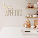 Dekoracja drewniana - Powiedzenie do kuchni - Buon Appetito - Topola