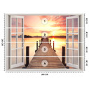 Fototapete Fenster mit Blick auf die Seebrücke