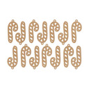 Decoración en madera de Navidad - Bastón de caramelo MDF natural (14 piezas) - 4x9 cm c/u