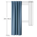 Homing Fertigschal mit verdeckten Schlaufen Galdin bleu -  2,45 x 1,4 m
