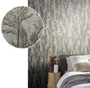 blomster- og fleecetapet Naturlig Opulens i sølv