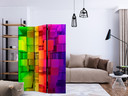 Paravent Séparation de pièce - Puzzle de couleurs, 3 pièces