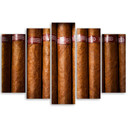5 stykke lærredstryk, cubansk cigar