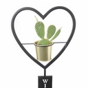 Gartendeko Welcome Herz mit Blumentopf Metalldeko - 73x34x36 cm