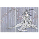 5 stykke lærredstryk, traditionel japansk geisha