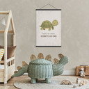 Stoffbild mit Schildkröte - Glaubenssatz für Kinder 'Schritt für Schritt schaffe ich das'