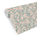 Botanisk tapet med mønster Urban Jungle tropiske blade pink - Bloomery Decor
