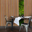 Papier peint imitation mousse et bois dans les tons terre - papier peint intissé pour une ambiance n