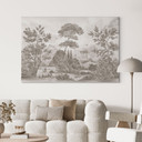 Canvas schilderij Landschap met tuinlandschap in beige - Ms Tiff