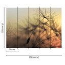 foto tapet designvægge i gul og sort non-woven tapet FlyingDandelion natur mælkebøtte