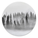 Vægcirkel Xu - Foggy Forest – print på aluminium (Alu-Dibond)