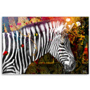 Canvasbillede, Zebra på farverig baggrund