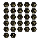 Hexagon bogstaver - Alu-dibond Guldeffekt, sort