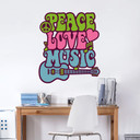Sticker mural - Peace Love Music 1