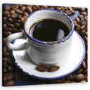 Canvasbillede, kop sort kaffe