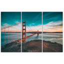 3 stykke lærredstryk, Golden Gate Bridge San Francisco turkis