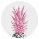 Naklejka na ścianę różowy ananas - 1X Studio - okrągła
