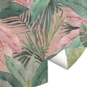 Fototapeta tropical leaves in the jungle pink - Bloomery Decor - Okrągła - Samoprzylepna / nietkana