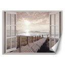 Fototapete Fenster - Steg zum Strand