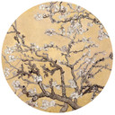 Sticker mural van Gogh - Amandiers en fleur crème - Rond