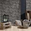 A.S. Création ikke-vævet tapet il Decoro tapet - Naturstenslook - Sort