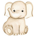 Wallsticker med siddende elefant