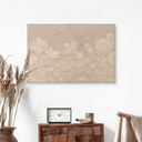 Obraz drewniany kwiaty w kolorze kredowego beżu - Bloomery Decor