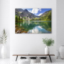 Canvasbillede, bjergsø træer Natura