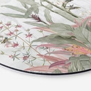 Billede Tropisk idyl med kolibri blå - Bloomery Decor - rund – print på aluminium (Alu-Dibond)