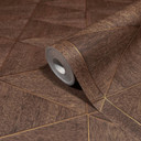 Non-woven tapet med geometrisk mønster, trekanter brun grafik