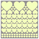 Sticker mural - Bébé éléphant et coeurs (vert) + Stickers phosphorescents