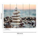 non-woven tapet Stone Beach fototapet med foto af havet strand fototapet Designwalls i grå og blå 