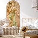 Wallsticker rundbuevægpanel Årstiderne: Forår - Mucha - smal