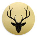 Wandcirkel Alu-Dibond - Ireland - Black Deer - goud effect