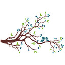 Wallsticker Kærlige Spurve