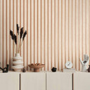 Papel pintado no tejido escandinavo efecto madera beige bronce metalizado ligeramente brillante