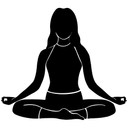 Wallsticker yoga siddende stilling af den kloge silhuet monokrom