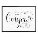 Plakat Bonjour Chérie - biały