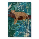 Billede af leopard i smaragdgrøn jungle - Manovski – print på aluminium (Alu-Dibond)