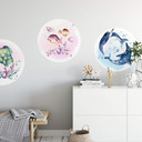 Sticker mural Kvilis - Poisson dans le récif corallien - Rond